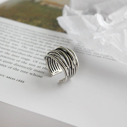 EB | Silber Verstellbarer Ring In Lagen