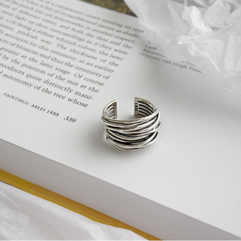 EB | Silber Verstellbarer Ring In Lagen