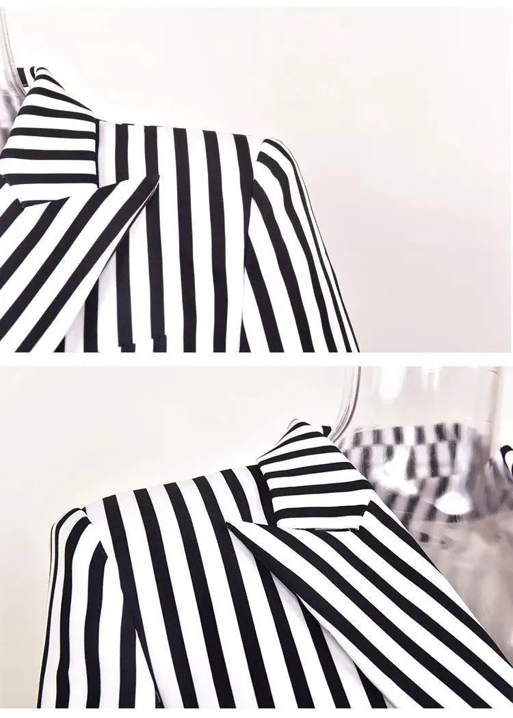 EB | Gestreifter Blazer Damen - Lässig - Gestreift-Pinstripe