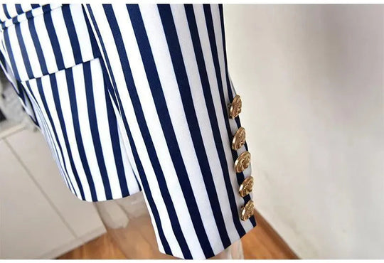 EB | Gestreifter Blazer Damen - Lässig - Gestreift-Pinstripe