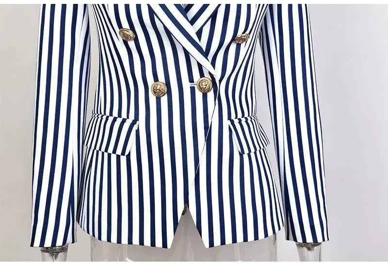 EB | Gestreifter Blazer Damen - Lässig - Gestreift-Pinstripe