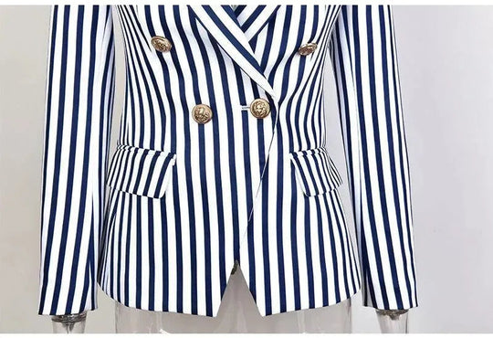 EB | Gestreifter Blazer Damen - Lässig - Gestreift-Pinstripe