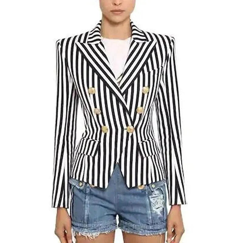 EB | Gestreifter Blazer Damen - Lässig - Gestreift-Pinstripe
