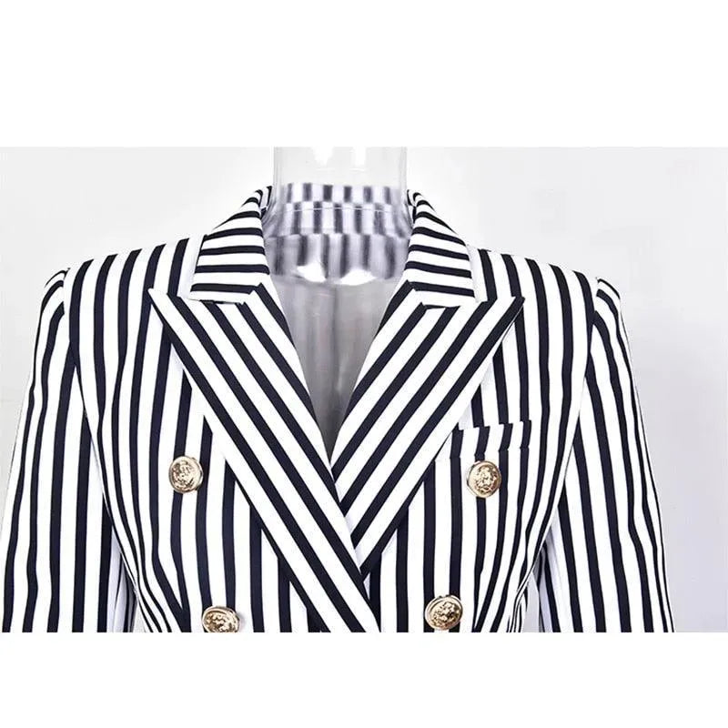 EB | Gestreifter Blazer Damen - Lässig - Gestreift-Pinstripe
