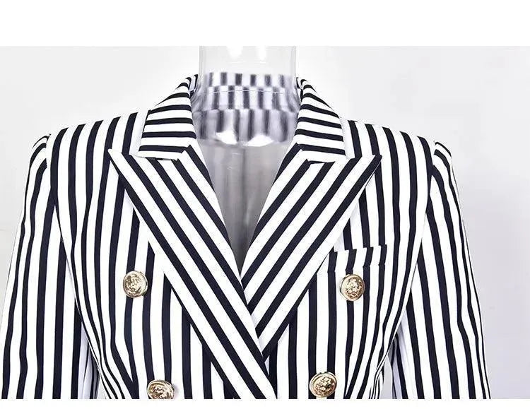 EB | Gestreifter Blazer Damen - Lässig - Gestreift-Pinstripe