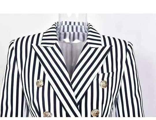 EB | Gestreifter Blazer Damen - Lässig - Gestreift-Pinstripe