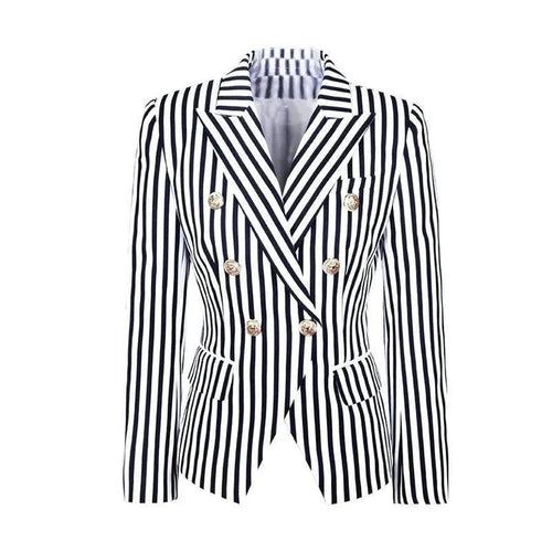 EB | Gestreifter Blazer Damen - Lässig - Gestreift-Pinstripe