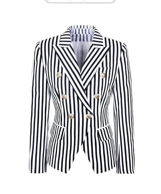 EB | Gestreifter Blazer Damen - Lässig - Gestreift-Pinstripe