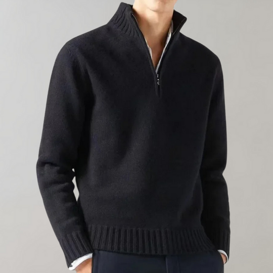 EB | Stylischer Halb-Reißverschluss Herrenpullover