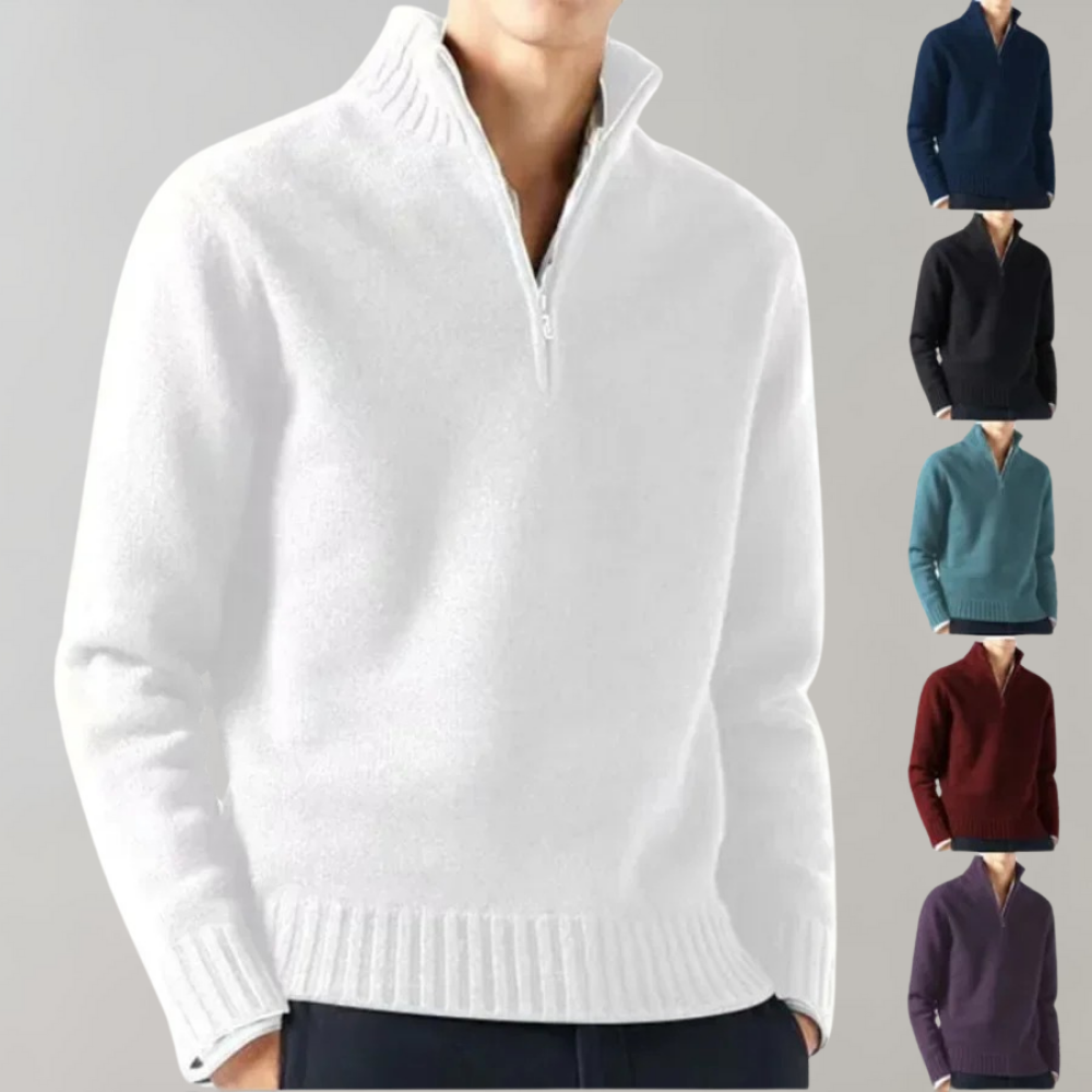 EB | Stylischer Halb-Reißverschluss Herrenpullover