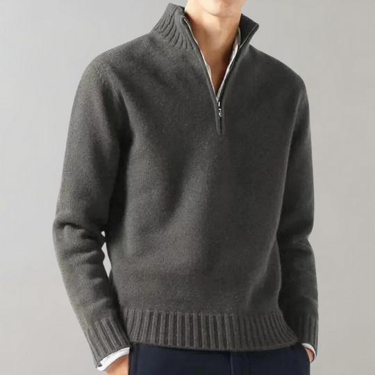 EB | Stylischer Halb-Reißverschluss Herrenpullover