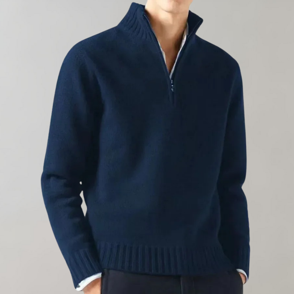 EB | Stylischer Halb-Reißverschluss Herrenpullover