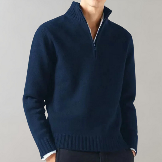 EB | Stylischer Halb-Reißverschluss Herrenpullover