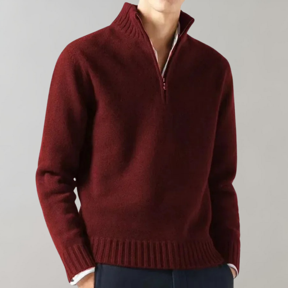 EB | Stylischer Halb-Reißverschluss Herrenpullover