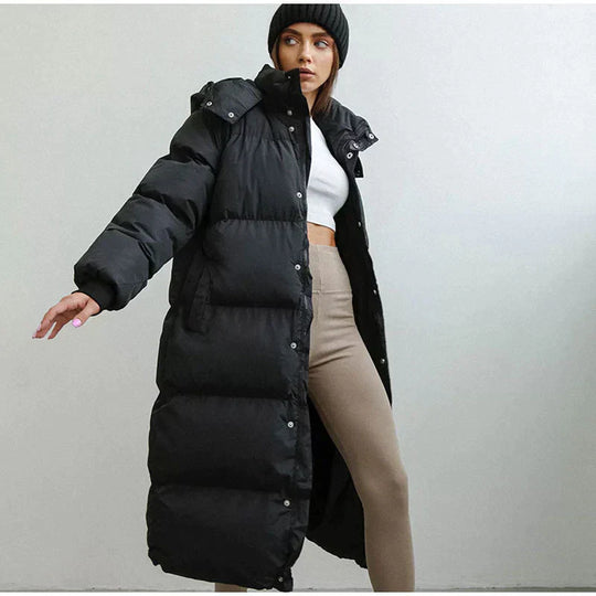 EB | Stilvolle Lange Damen-Daunenjacke