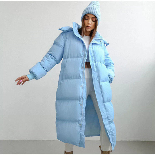 EB | Stilvolle Lange Damen-Daunenjacke