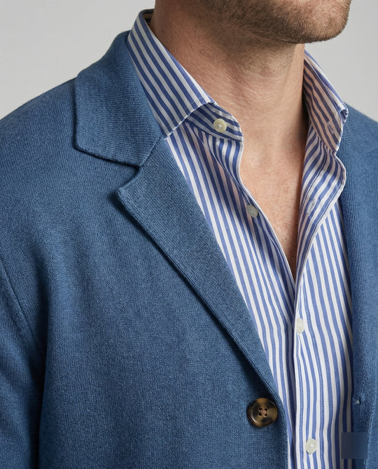 EB | Stilvolles Herrenblazer mit lässigen Knopfpatch-Taschen und Kragen