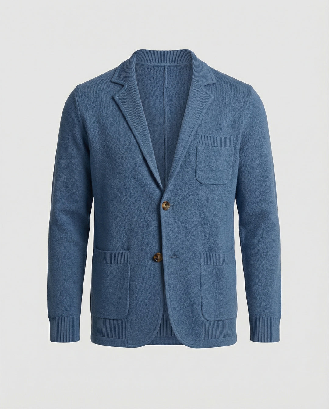 EB | Stilvolles Herrenblazer mit lässigen Knopfpatch-Taschen und Kragen