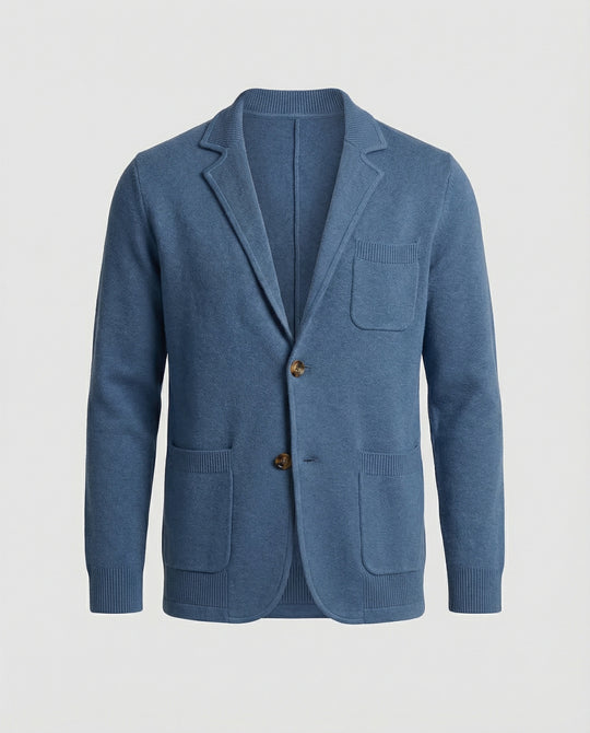 EB | Stilvolles Herrenblazer mit lässigen Knopfpatch-Taschen und Kragen
