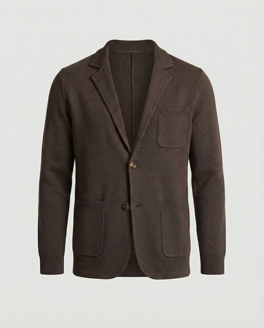 EB | Stilvolles Herrenblazer mit lässigen Knopfpatch-Taschen und Kragen