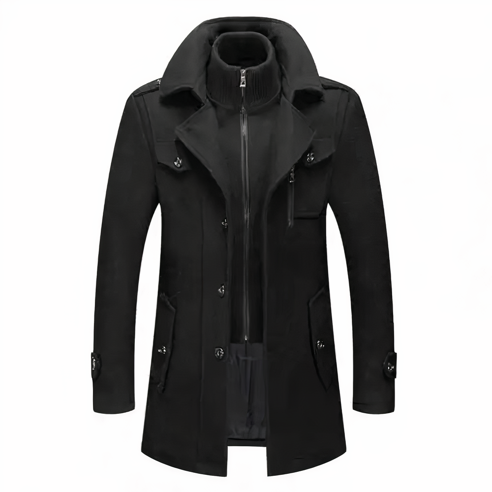 EB | Stylischer Herrenmantel mit doppeltem Kragen