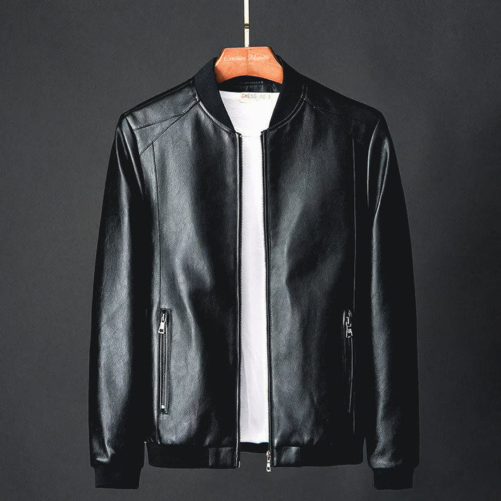 EB | Stylische Herren-Lederjacke aus Kunstleder mit präzisen Details