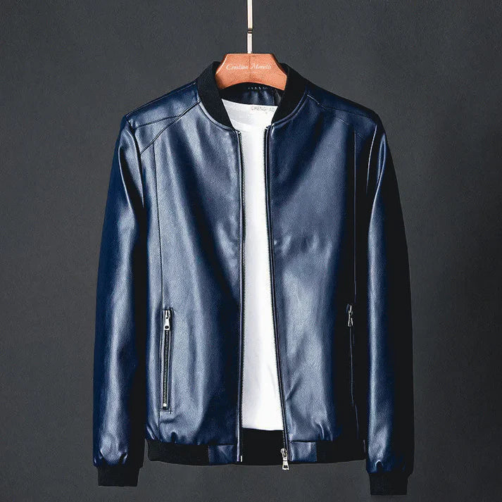 EB | Stylische Herren-Lederjacke aus Kunstleder mit präzisen Details