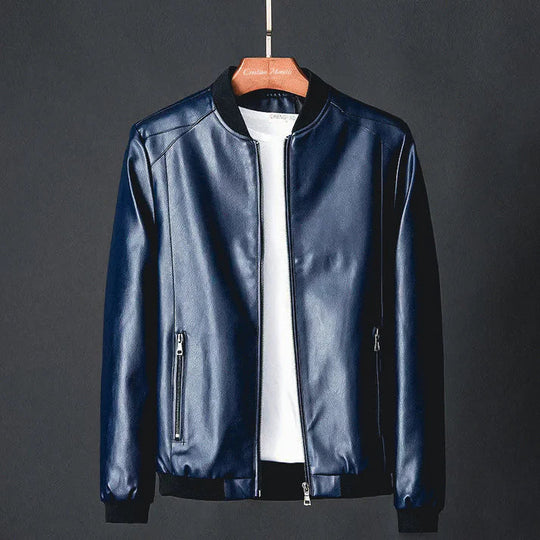 EB | Stylische Herren-Lederjacke aus Kunstleder mit präzisen Details