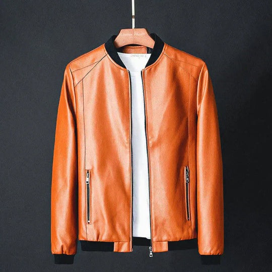 EB | Stylische Herren-Lederjacke aus Kunstleder mit präzisen Details