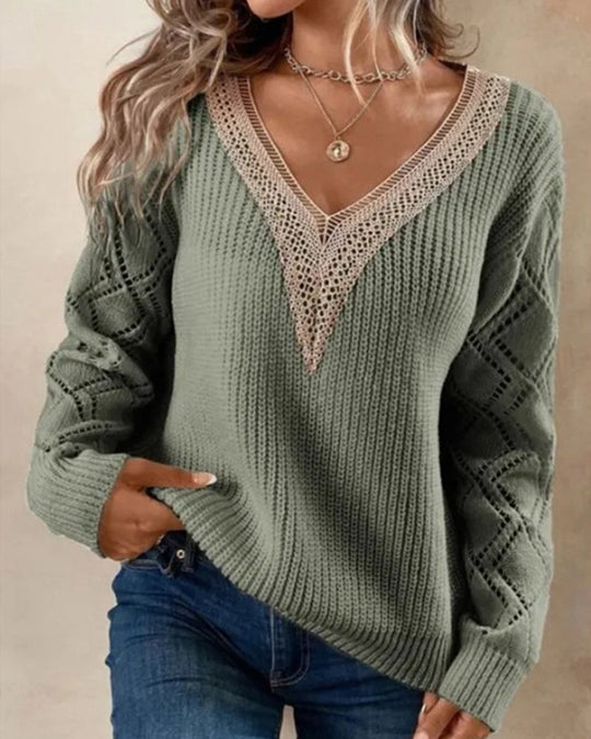 EB | Stylischer V-Ausschnitt Pullover