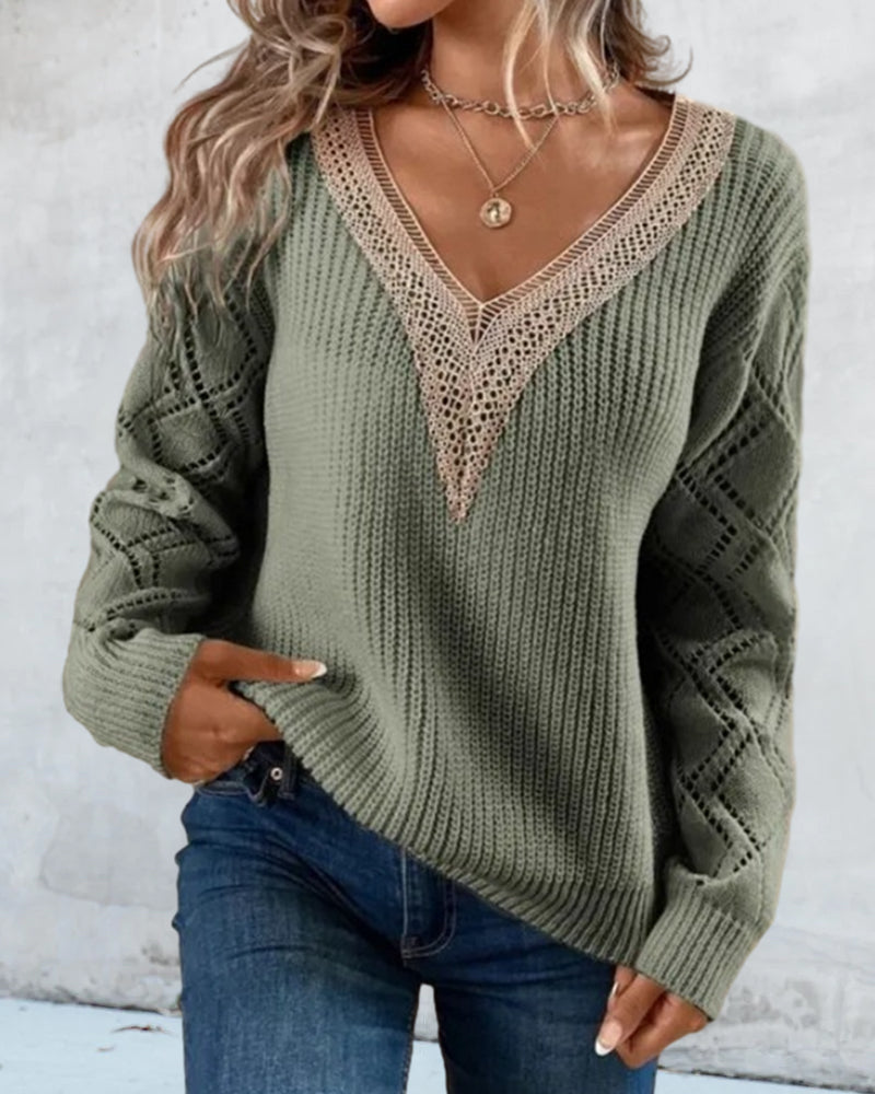 EB | Stylischer V-Ausschnitt Pullover