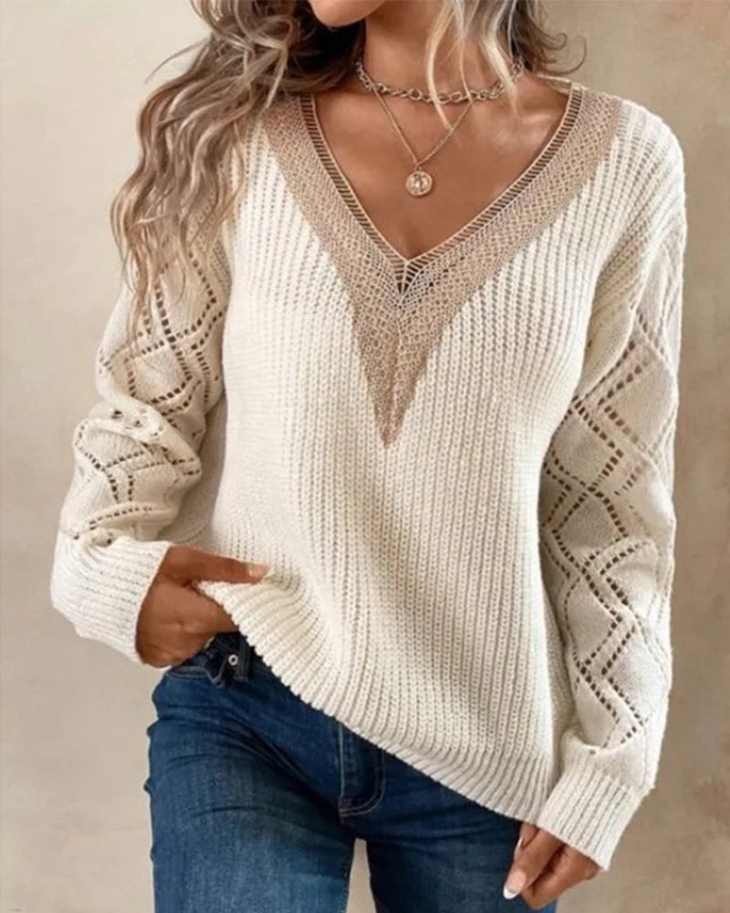 EB | Stylischer V-Ausschnitt Pullover