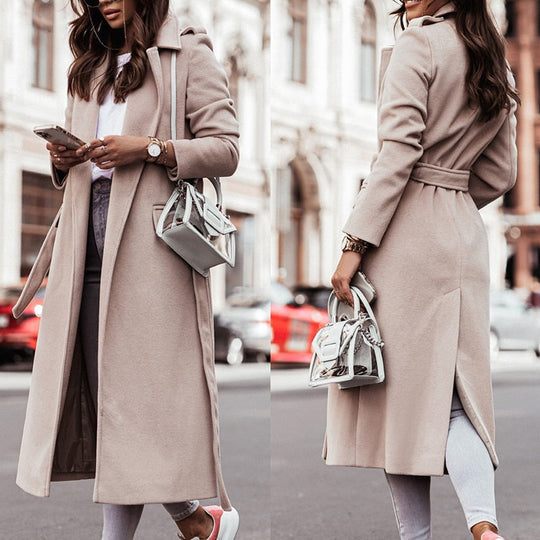 EB | Stylischer Wintermantel - Lange und Warme Damenjacke