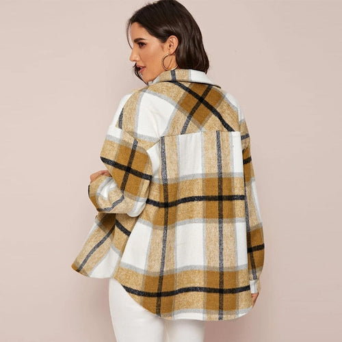 EB | Stilvolle Damen Karierte Jacke - Lässig und Bequem