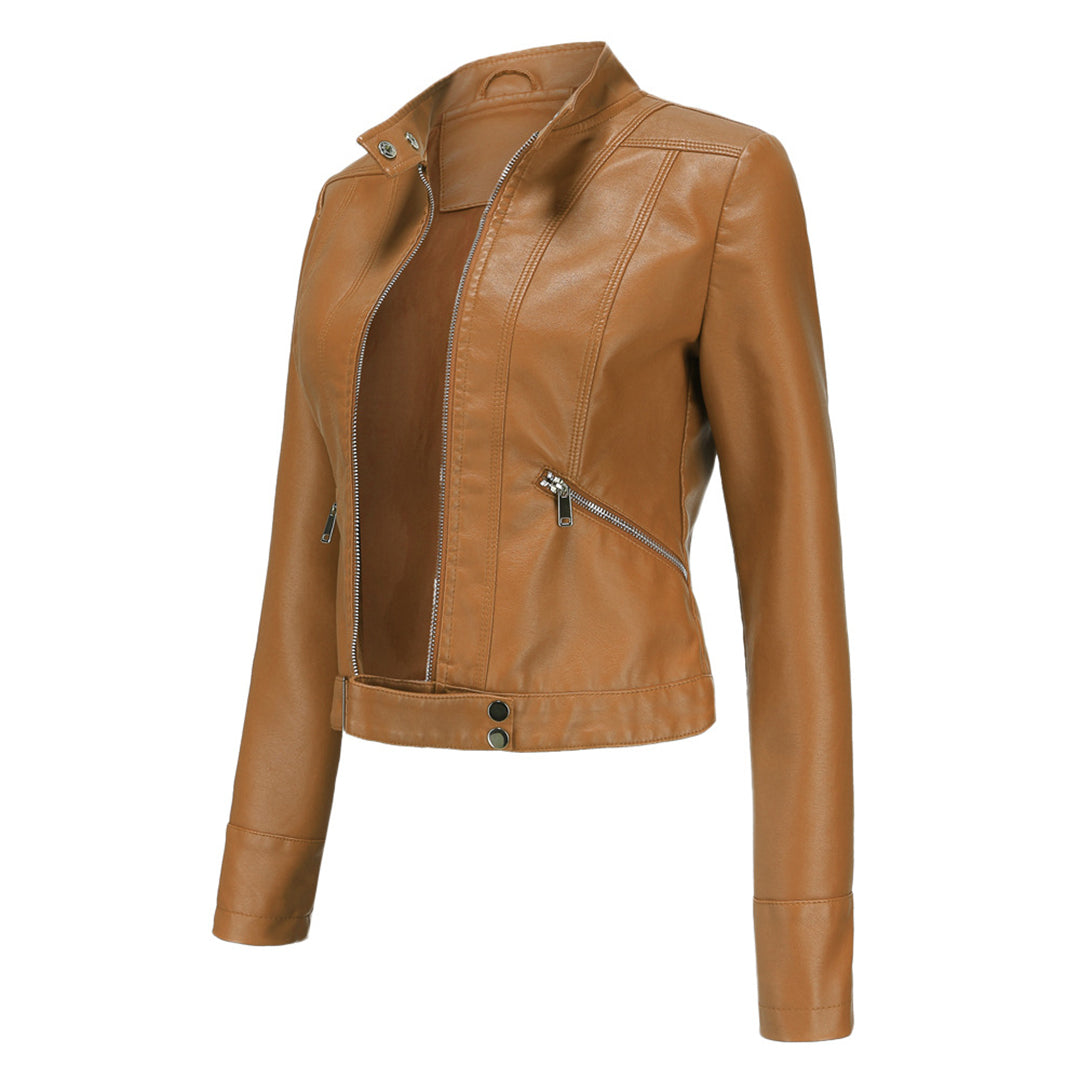 EB | Stilvolle Damen Lederjacke Im Klassischen Design
