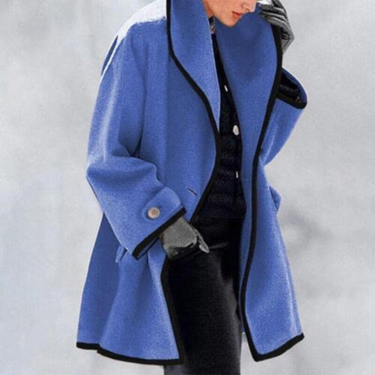 EB | Damen Winter Wolle Doppelknopf Trenchcoat