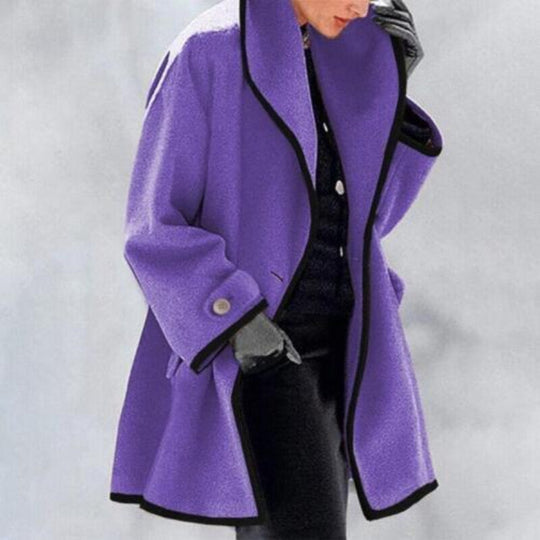 EB | Damen Winter Wolle Doppelknopf Trenchcoat