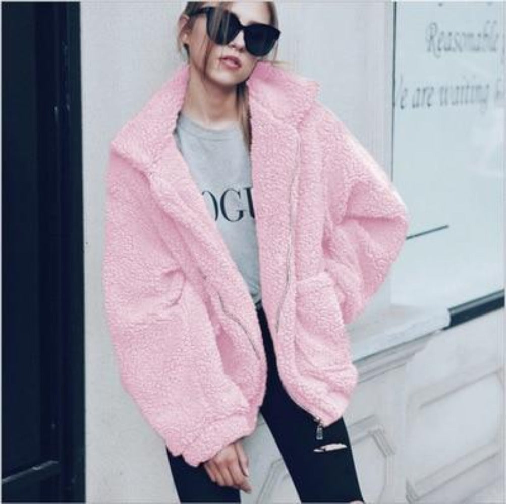 EB | Teddy Mantel - Oversized Fit - Weiches Fleece - Reißverschluss - Lässiger Look
