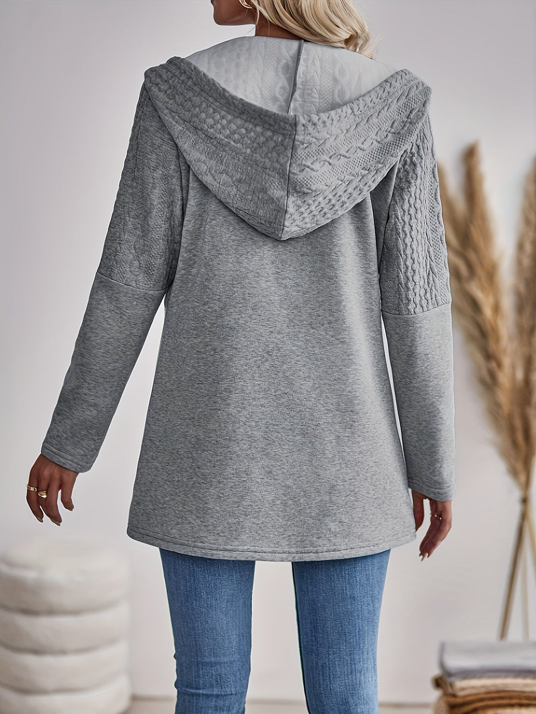 EB | Texturierte Zip-Up Hoodie Jacke