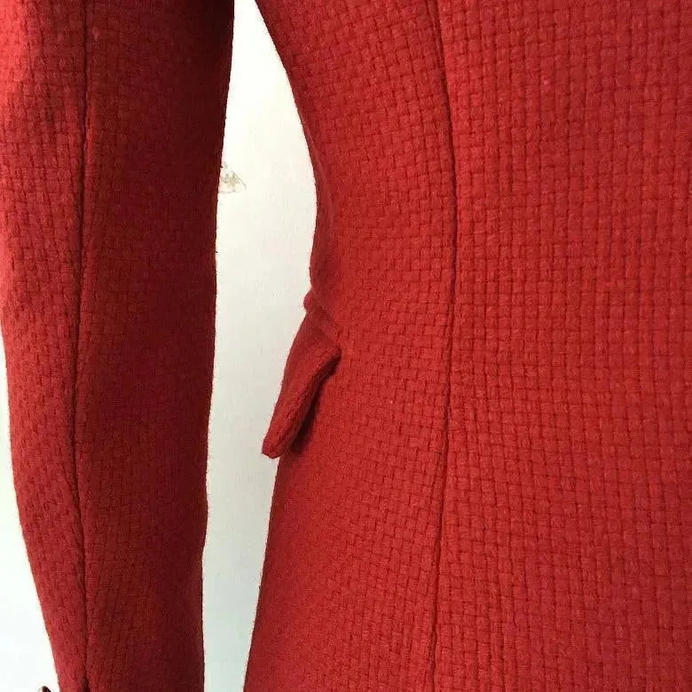 EB | Der pragmatische rote Tweed-Blazer für Frauen - Lässig - Unifarben