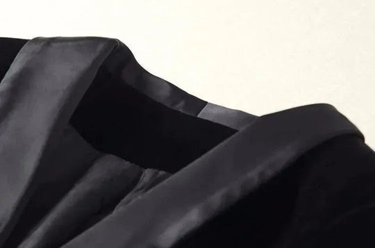 EB | Der Prowess Samt V-Ausschnitt Blazer Damen - Lässig - Uni-Einfarbig