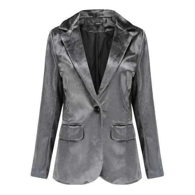 EB | Der Glatte Session Samt Blazer Damen - Lässig - Einfarbig