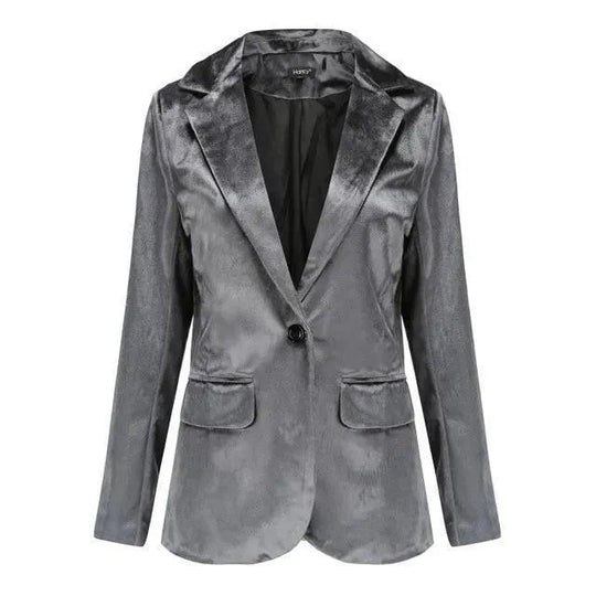 EB | Der Glatte Session Samt Blazer Damen - Lässig - Einfarbig