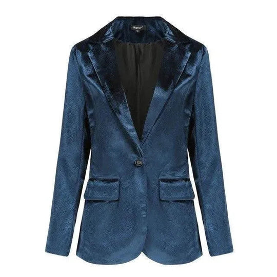 EB | Der Glatte Session Samt Blazer Damen - Lässig - Einfarbig