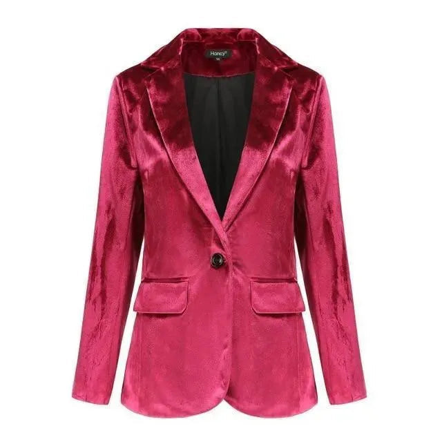 EB | Der Glatte Session Samt Blazer Damen - Lässig - Einfarbig