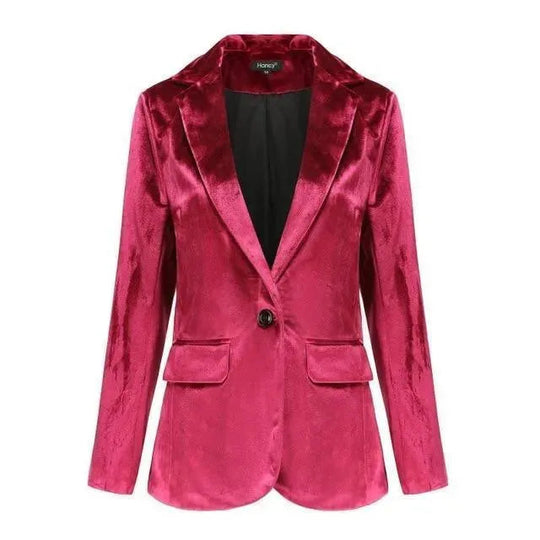 EB | Der Glatte Session Samt Blazer Damen - Lässig - Einfarbig