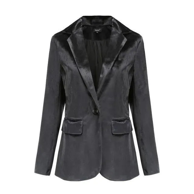 EB | Der Glatte Session Samt Blazer Damen - Lässig - Einfarbig