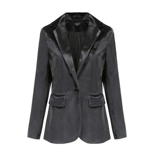 EB | Der Glatte Session Samt Blazer Damen - Lässig - Einfarbig