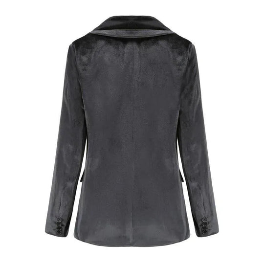 EB | Der Glatte Session Samt Blazer Damen - Lässig - Einfarbig