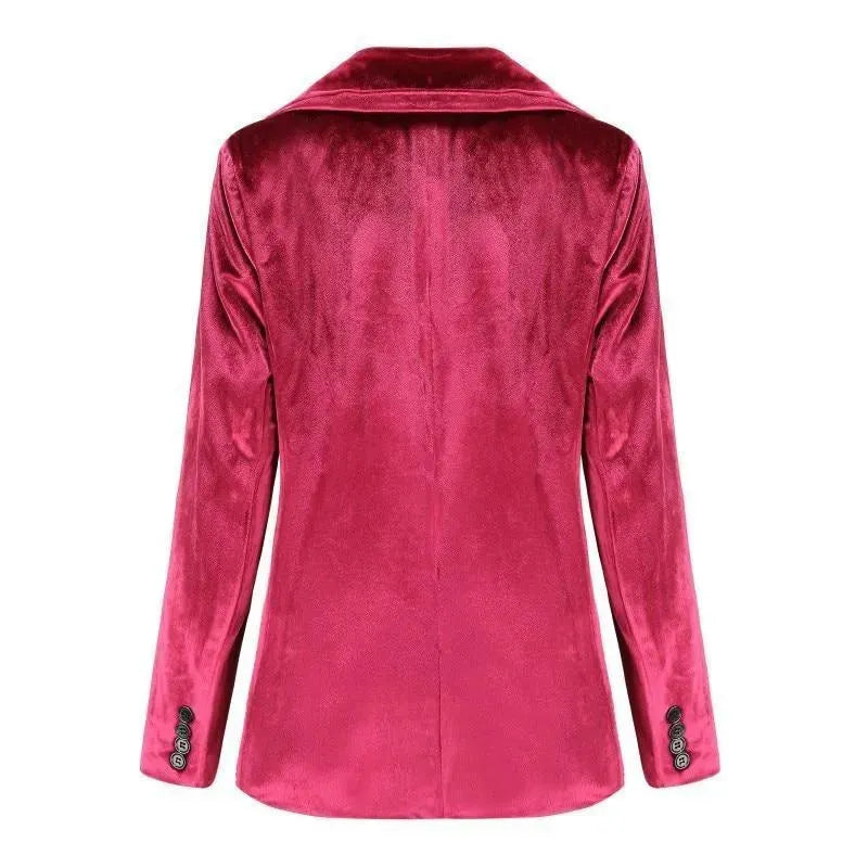 EB | Der Glatte Session Samt Blazer Damen - Lässig - Einfarbig